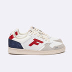 Baskets Basses Blanches & Rouges Palmer - Homme