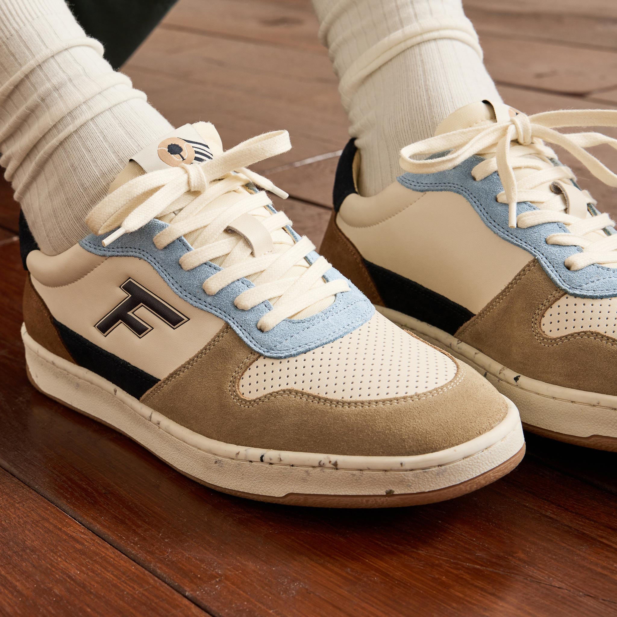 Baskets Basses Écrues, Beiges & Bleues Alder - Homme