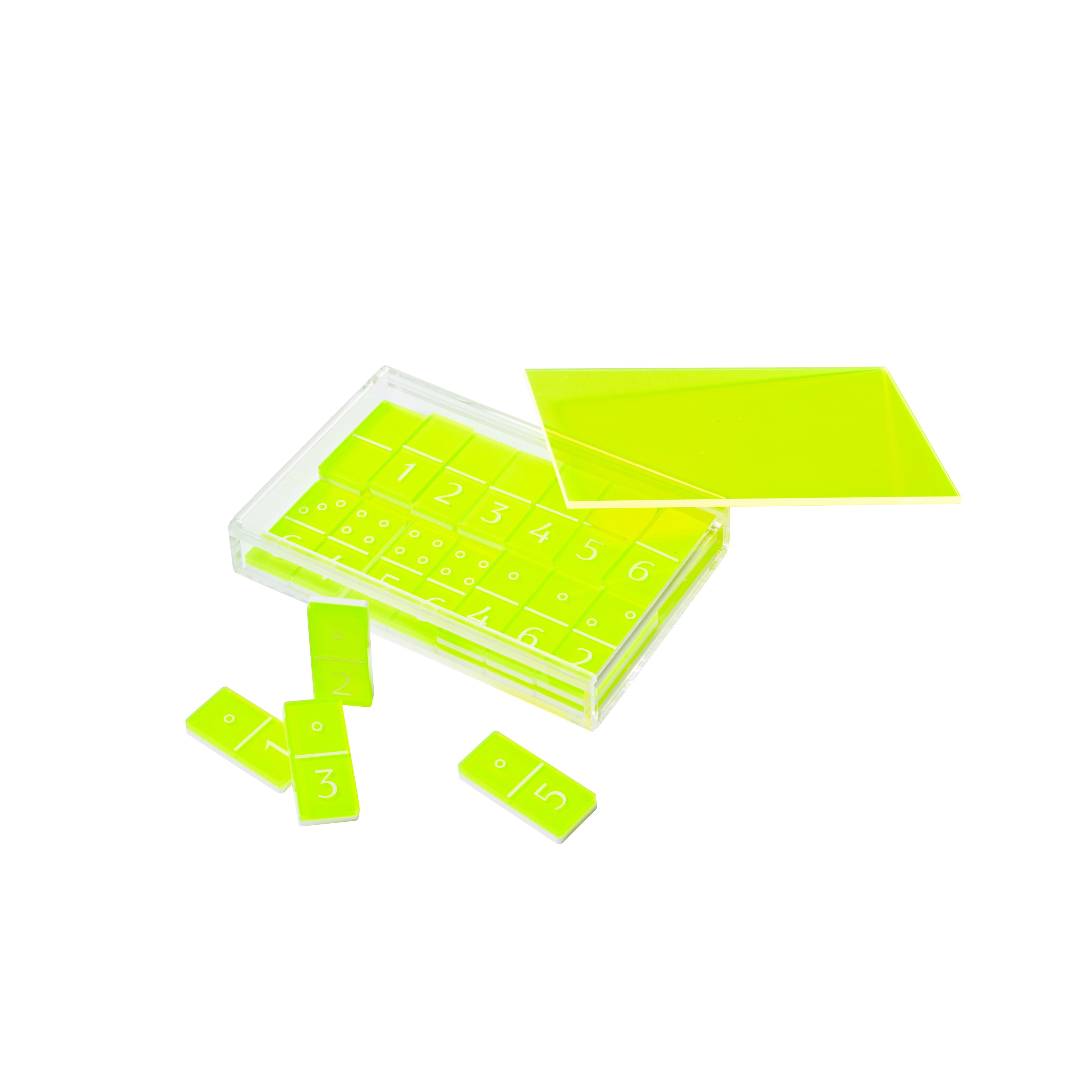 Crystal Lucite Domino Game - Yellow
