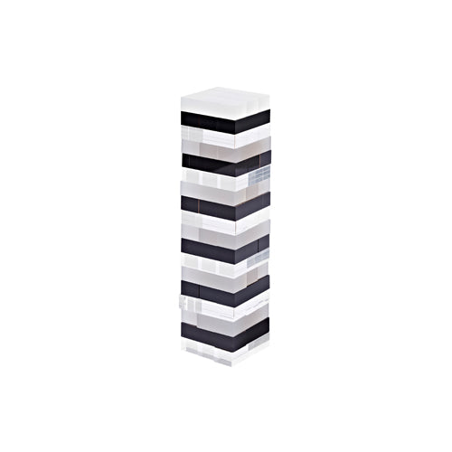 Jumbling Tower Crystal Lucite Game - Black And Transparent