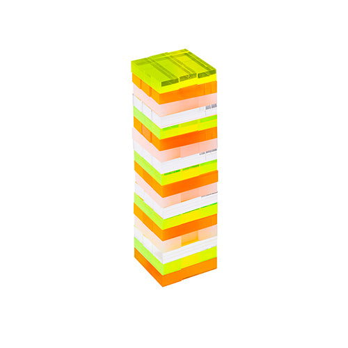 Mini juego Jumbling Tower Crystal Lucite - Amarillo y naranja