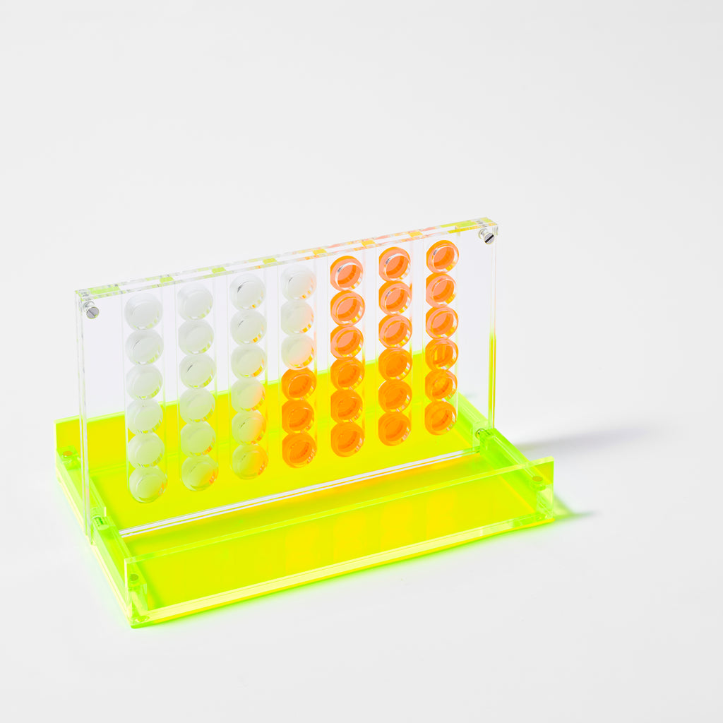 Mini juego Crystal Lucite 4 en 1 - Amarillo y naranja