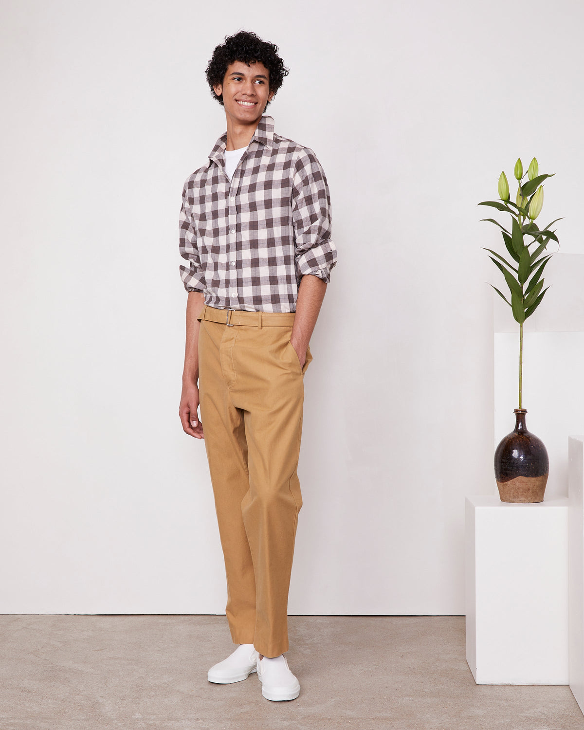 Chemise Alex - Beige/Marron/Bleu Marine - Homme