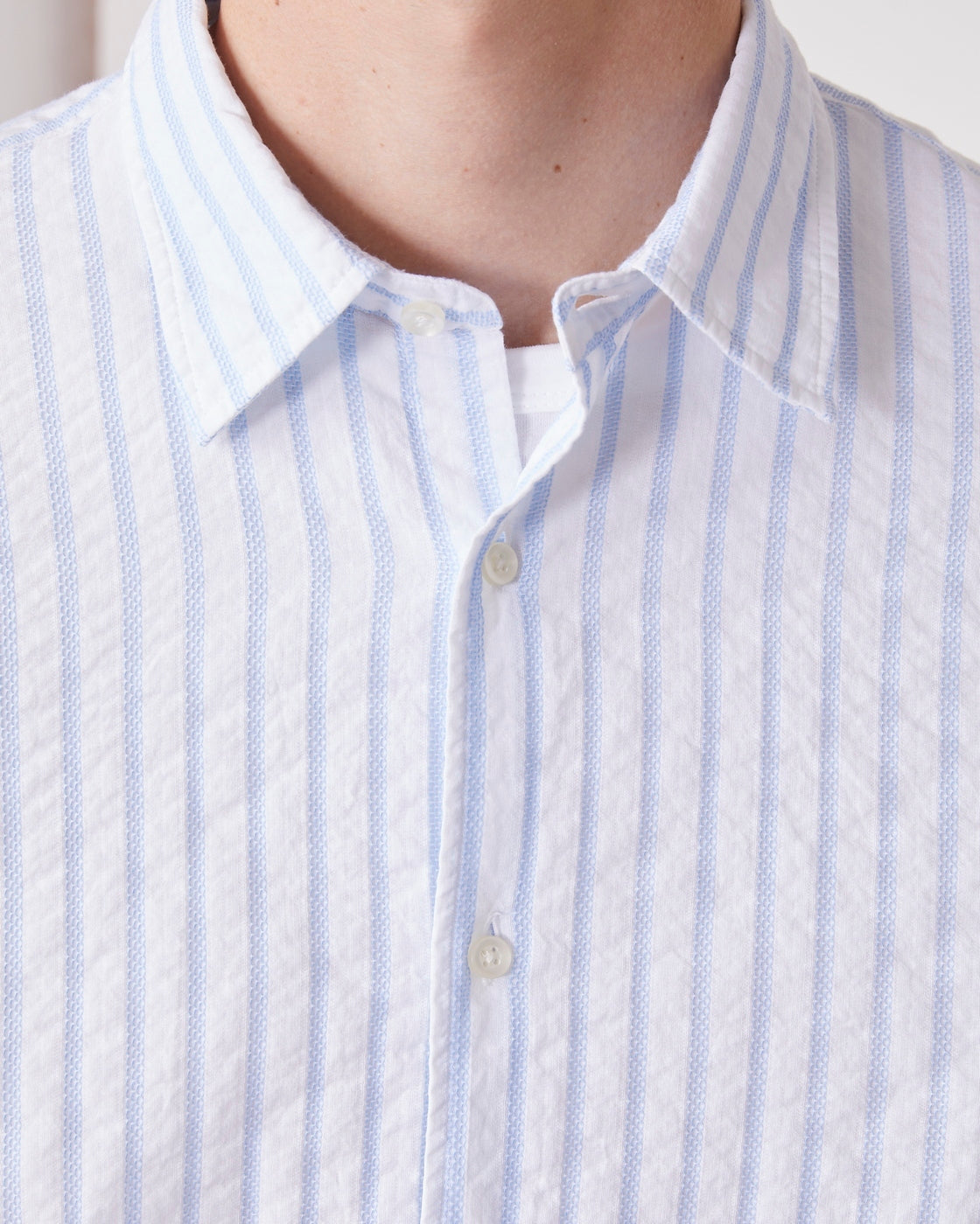 Chemise Giacomo - Blanc/Bleu Rêve - Homme