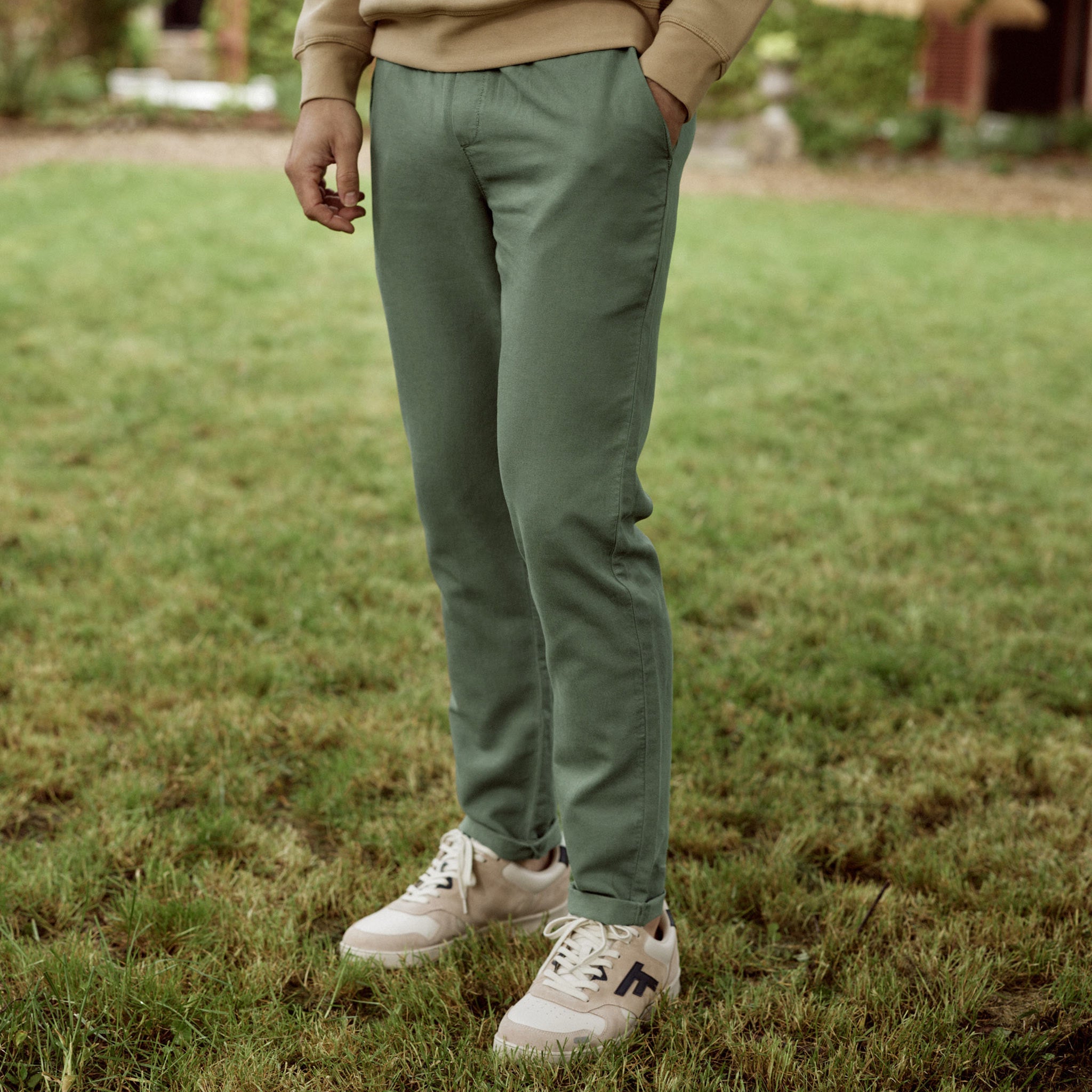 Olive Green Dreuille Trousers - Men