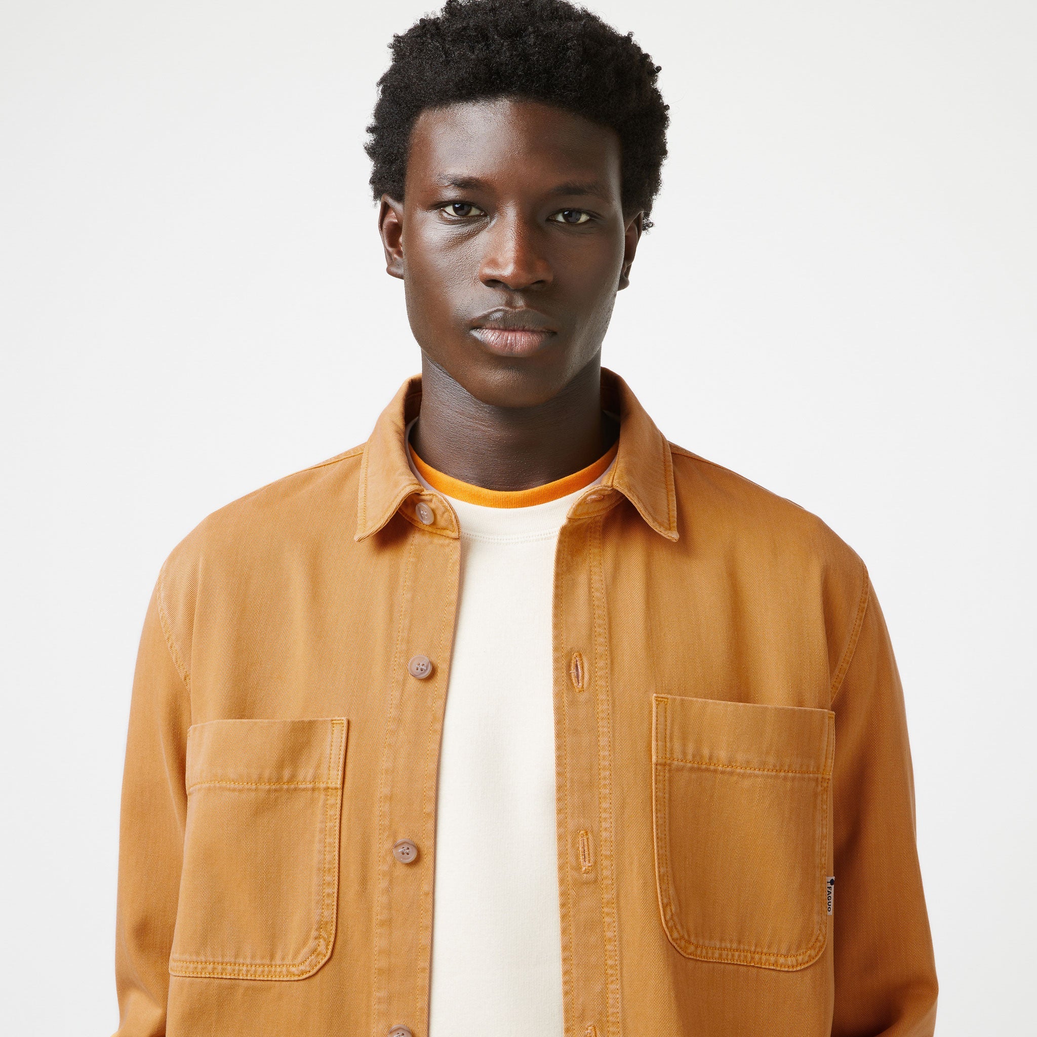 Faguo - Sobrecamisa Clemont naranja claro - Hombre