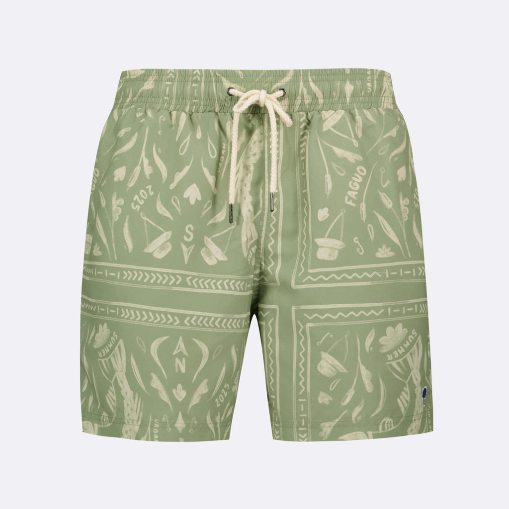 Maillot De Bain Kaki & Écru Mimizan - Homme