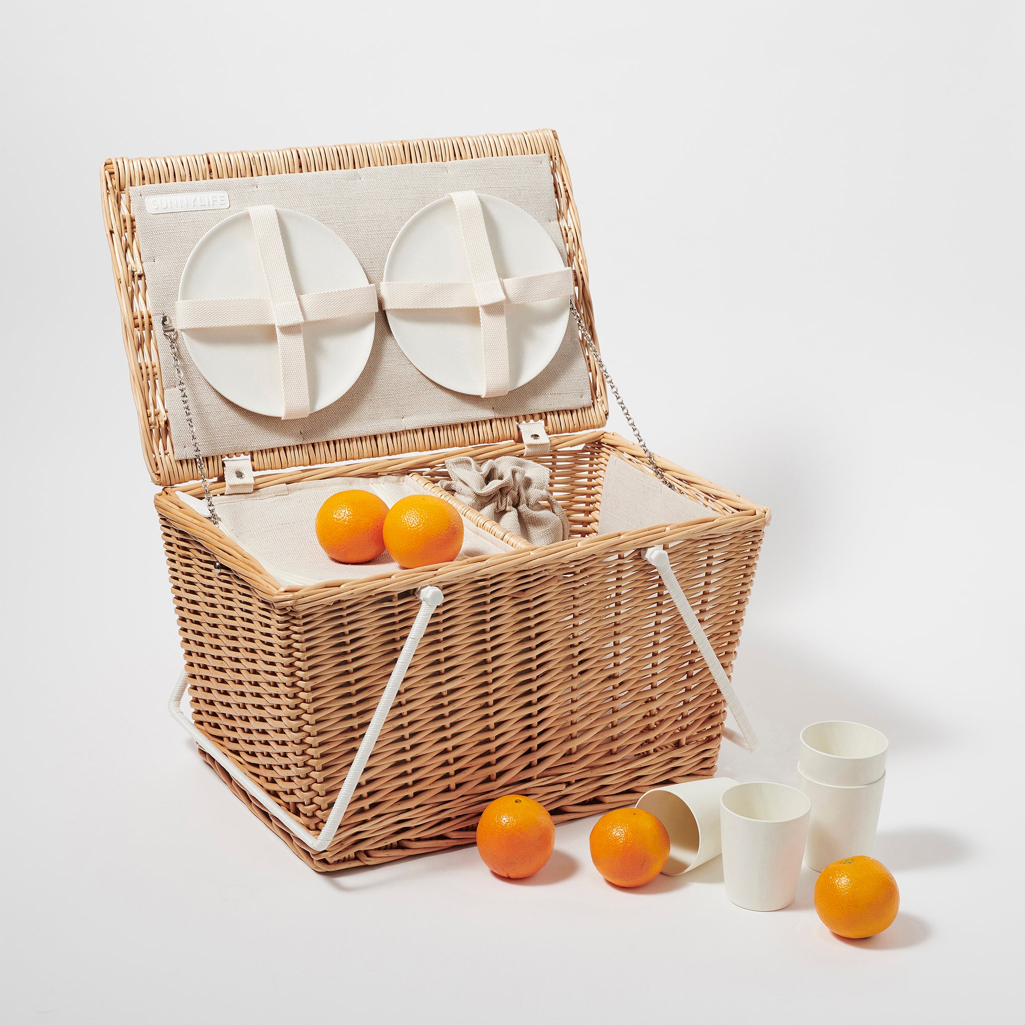 Grand Panier Isotherme De Pique-Nique - Naturel