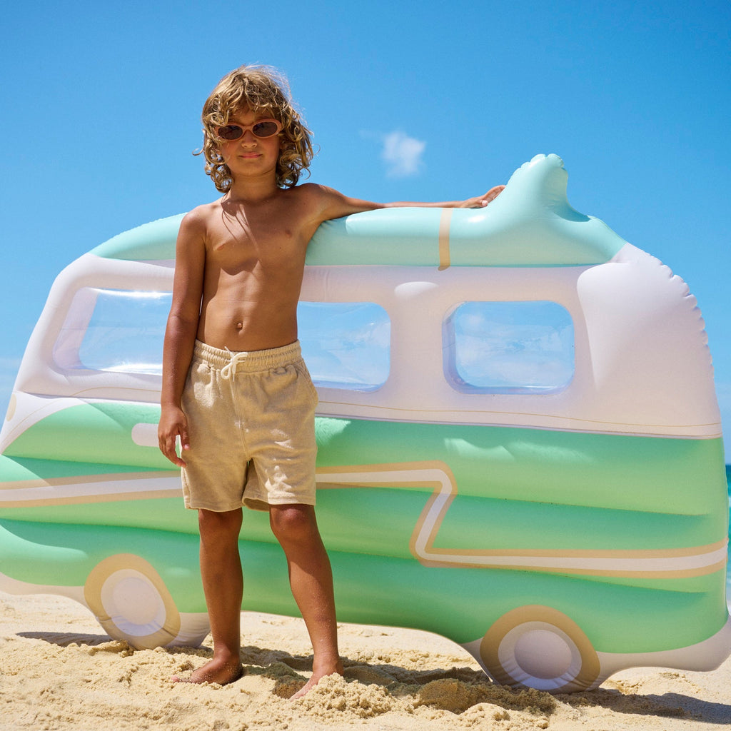 Colchón flotante para adultos Van Campervan - Estampado fondo verde