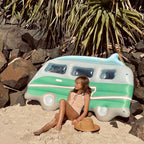 Colchón flotante para adultos Van Campervan - Estampado fondo verde
