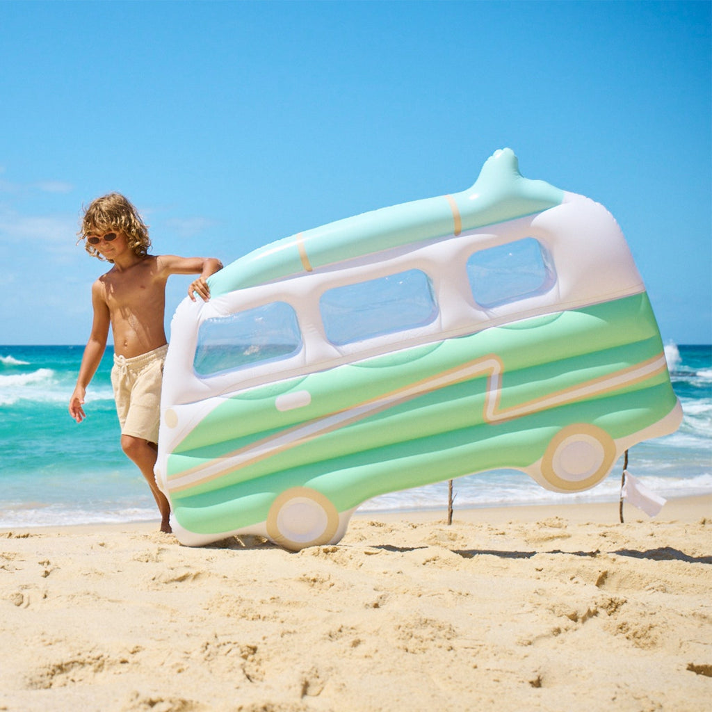 Colchón flotante para adultos Van Campervan - Estampado fondo verde
