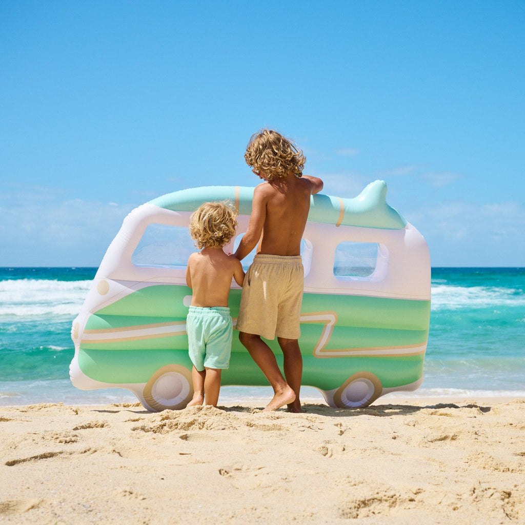 Colchón flotante para adultos Van Campervan - Estampado fondo verde