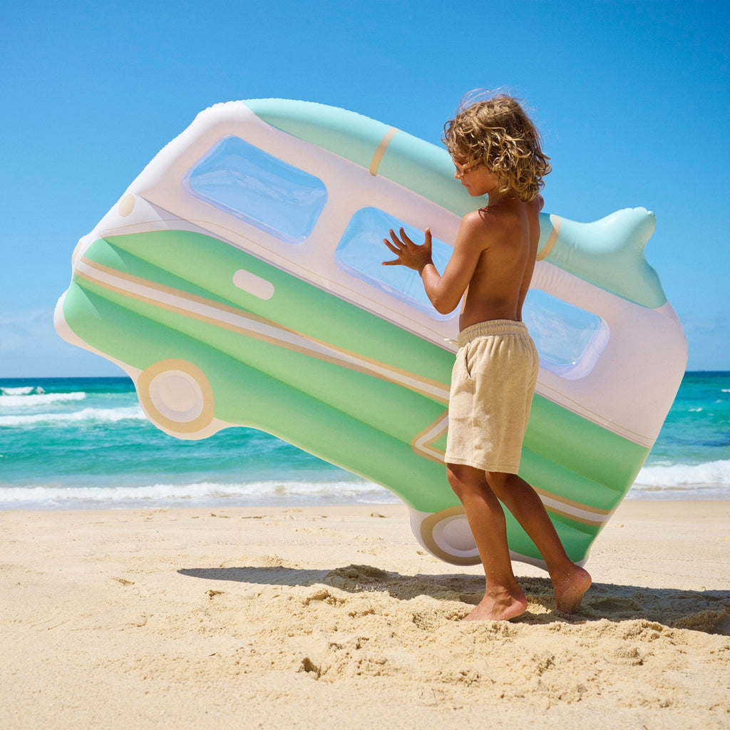 Colchón flotante para adultos Van Campervan - Estampado fondo verde
