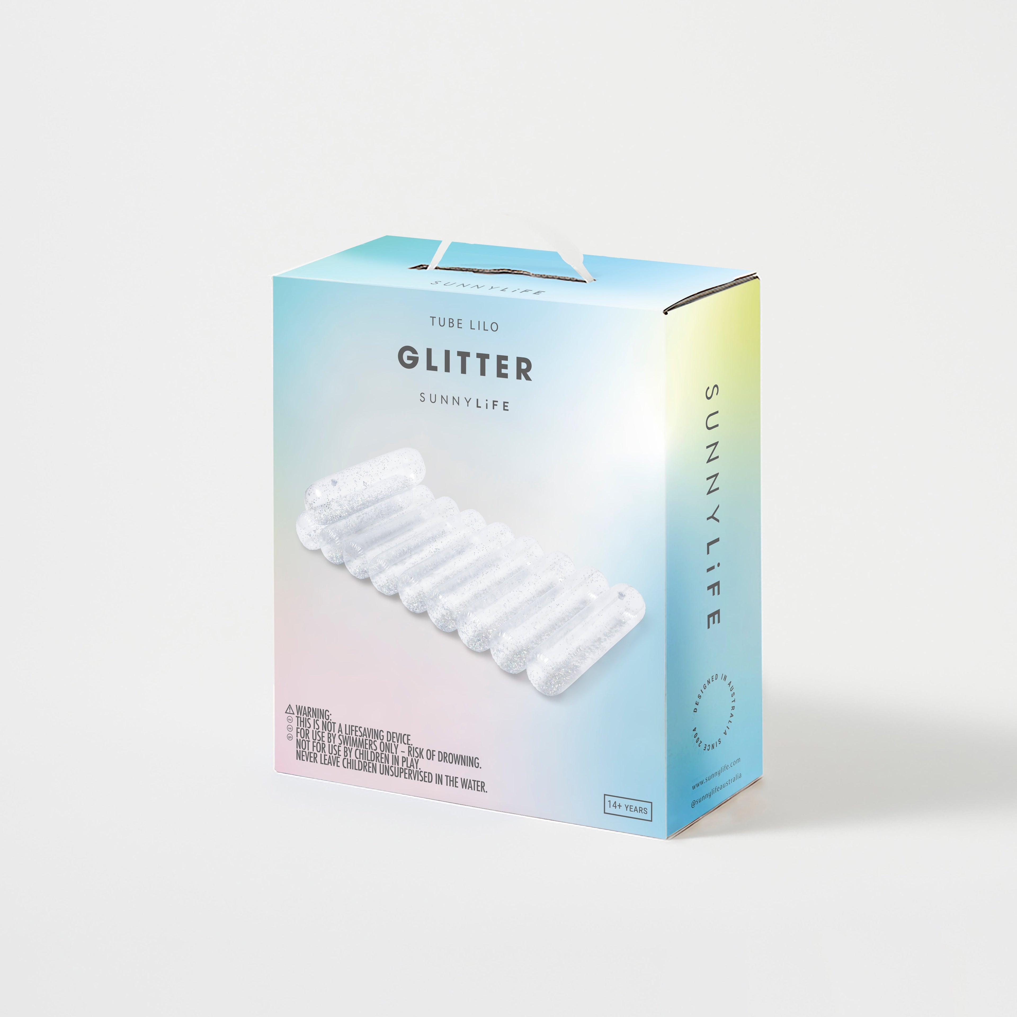 Colchón flotante para adultos Lilo - Glitter transparente