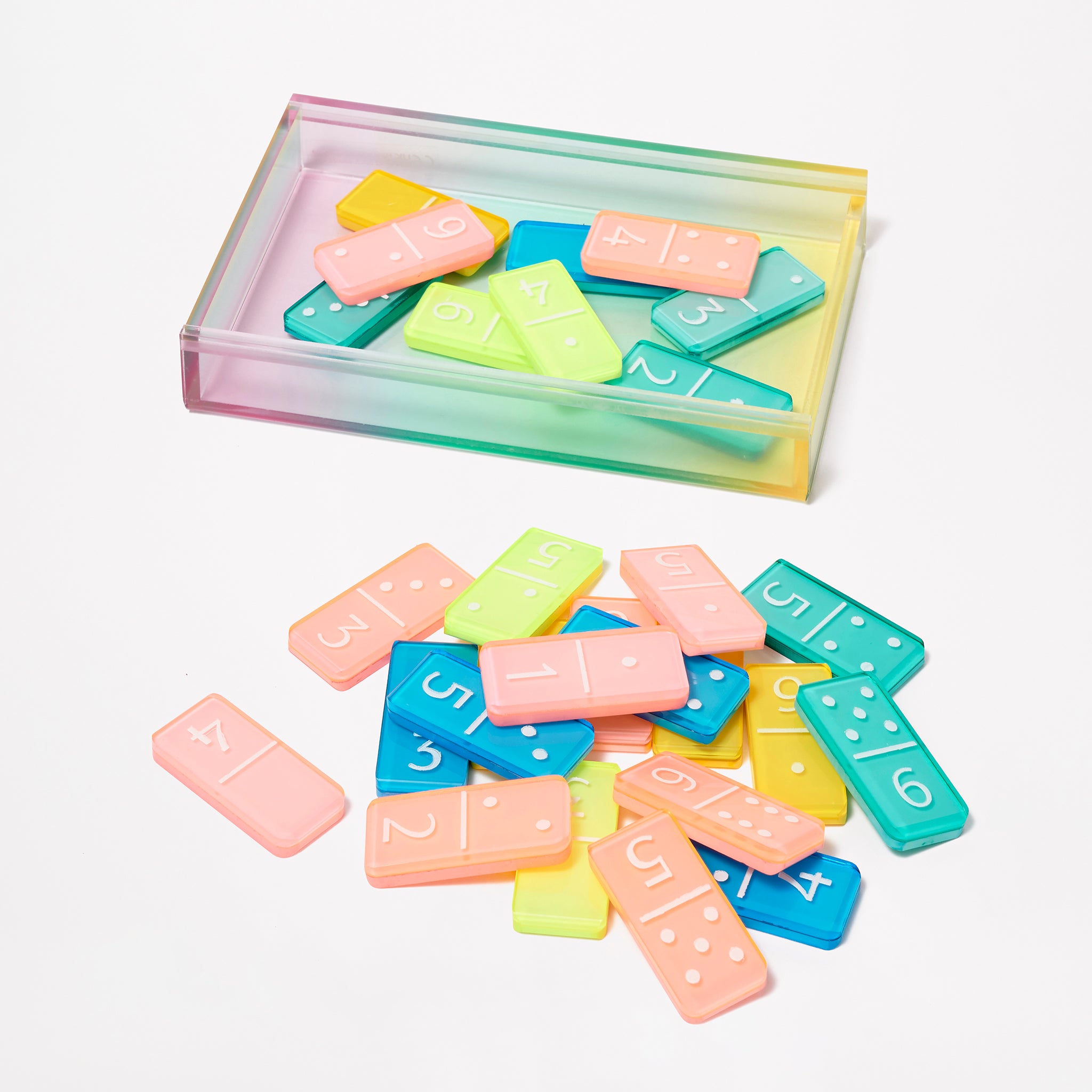 Juego de dominó Crystal Lucite - Multicolor