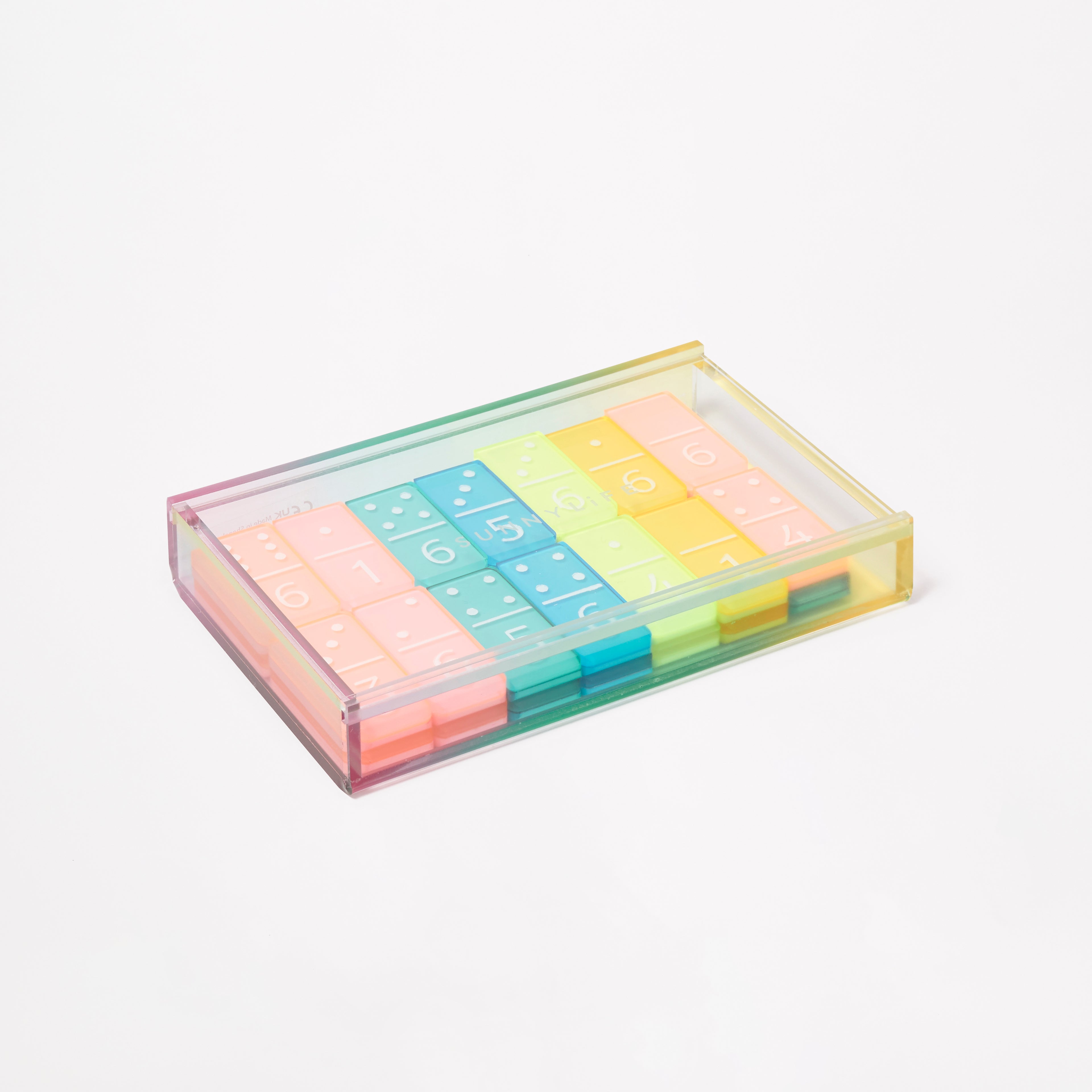Juego de dominó Crystal Lucite - Multicolor