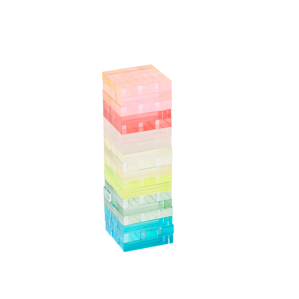 Mini Jumbling Tower Crystal Lucite Game - Multicolor