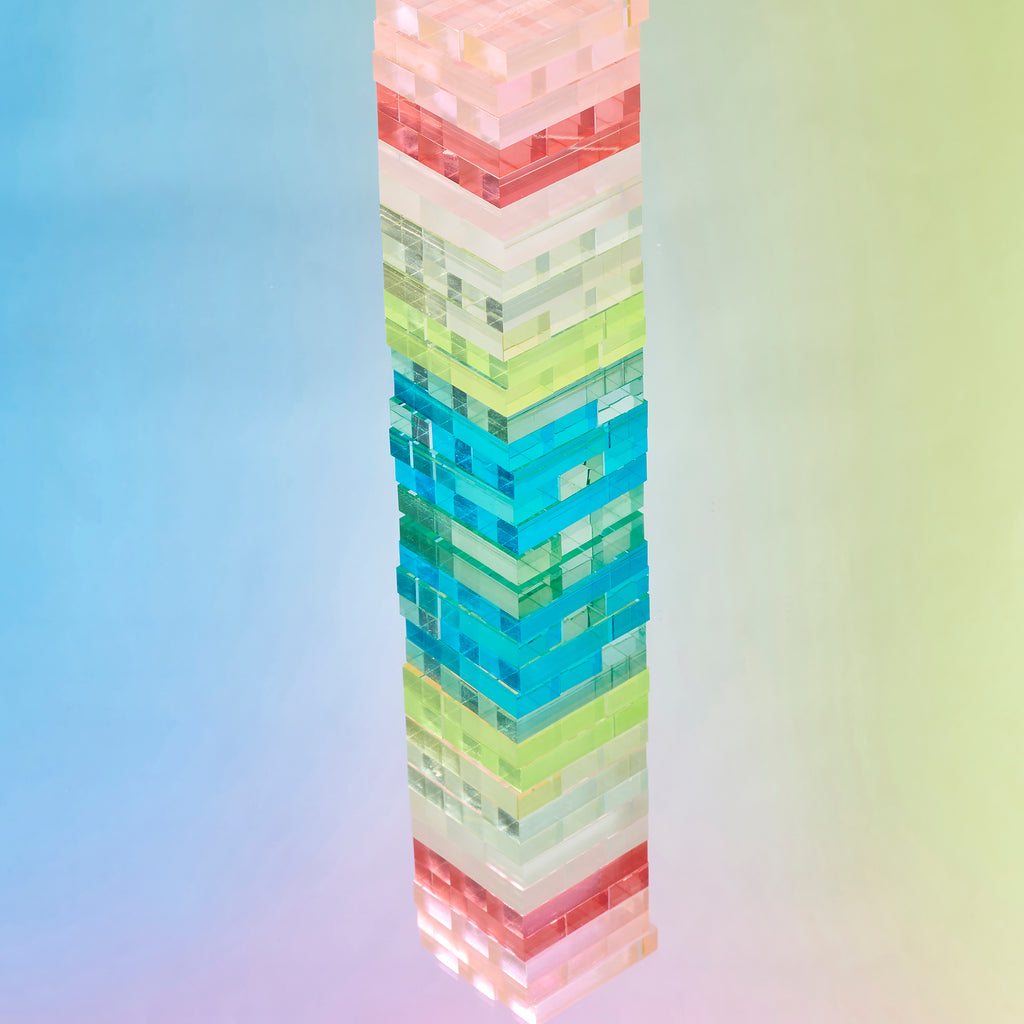 Mini Jumbling Tower Crystal Lucite Game - Multicolor