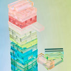 Mini Jumbling Tower Crystal Lucite Game - Multicolor