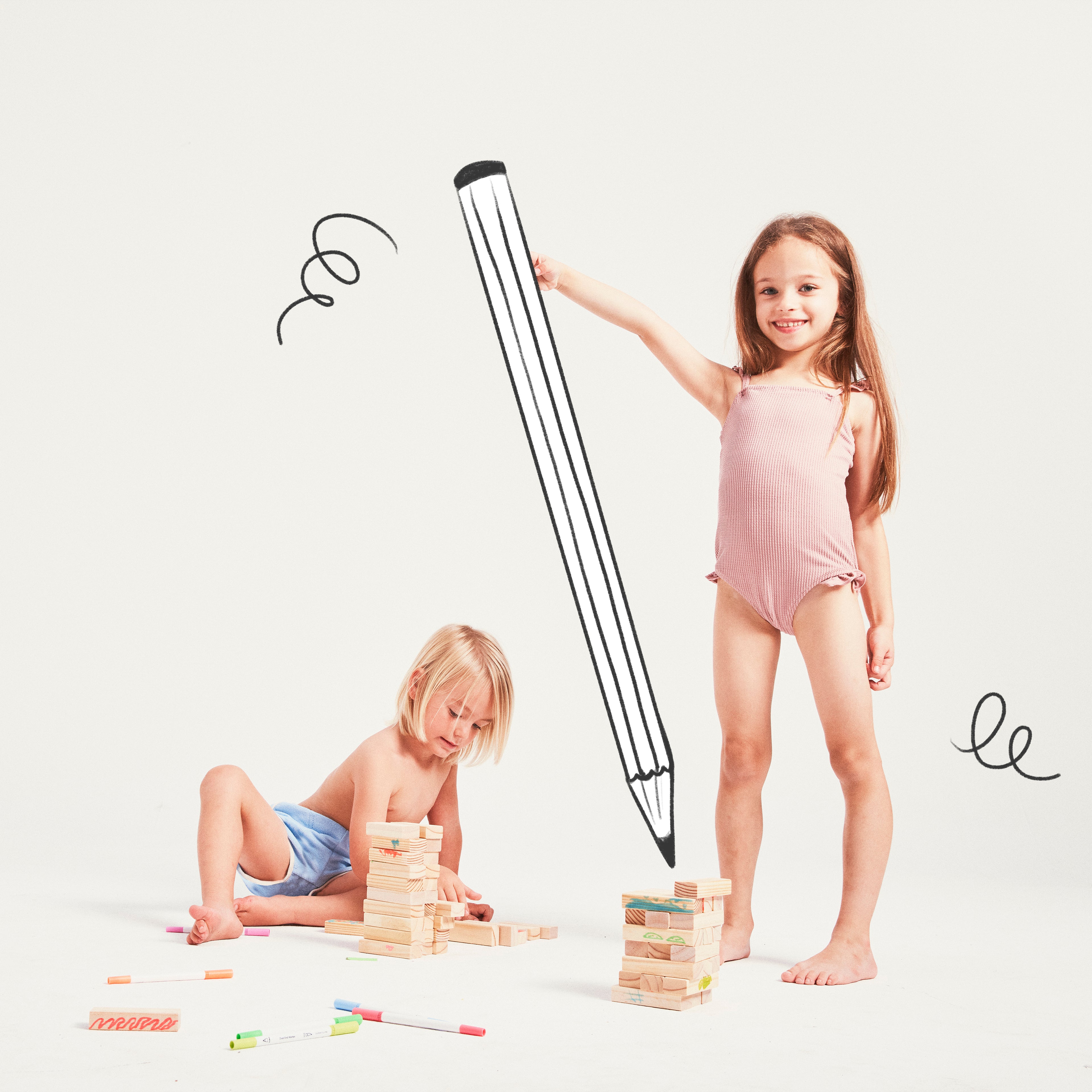 Juego Colorable Jumbling Tower - Impresión de fondo marrón