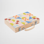 Wooden Backgammon Game - Brown Background Print