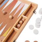 Wooden Backgammon Game - Brown Background Print