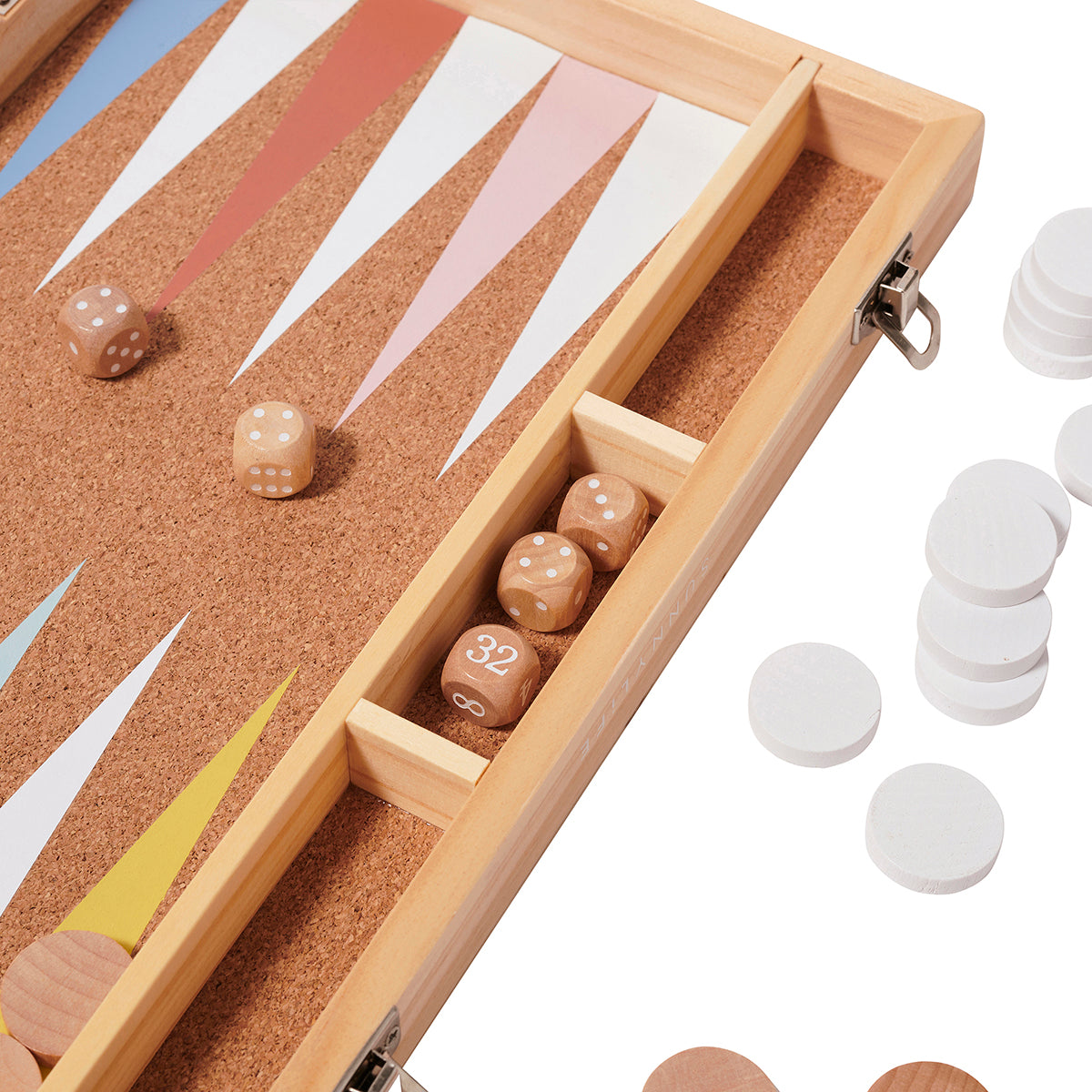 Wooden Backgammon Game - Brown Background Print