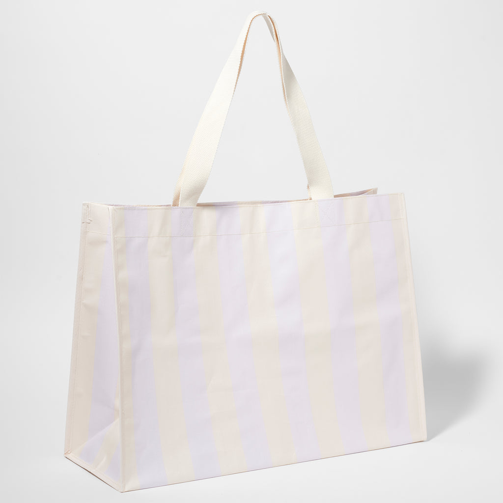 Sac De Plage Fourre-Tout Rio Sun - Rayures Lilas Pastel