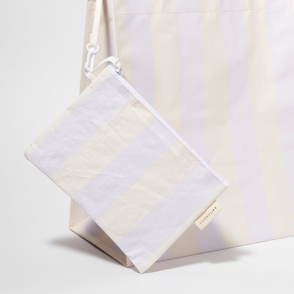 Sac De Plage Fourre-Tout Rio Sun - Rayures Lilas Pastel