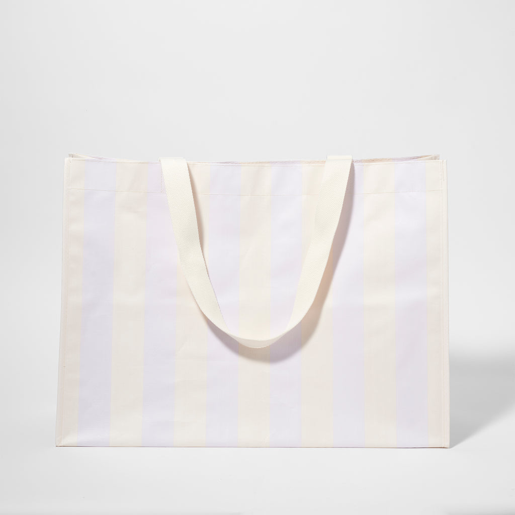 Sac De Plage Fourre-Tout Rio Sun - Rayures Lilas Pastel