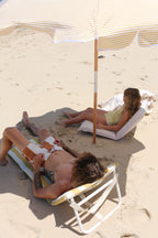 Chaise Longue Mango Bay - Rayures Moutarde Dorées