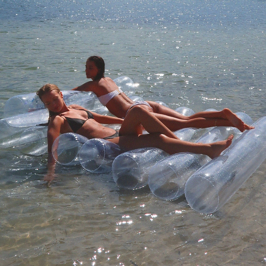Lilo Float Le Weekend Luxury Twin Tube Inflatable Buoy - Transparent
