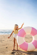 Bubblegum Tube Pool Ring - Pink Stripes