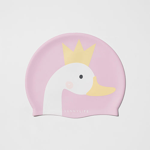Swan Princess Children's Swim Cap - Multicolor
