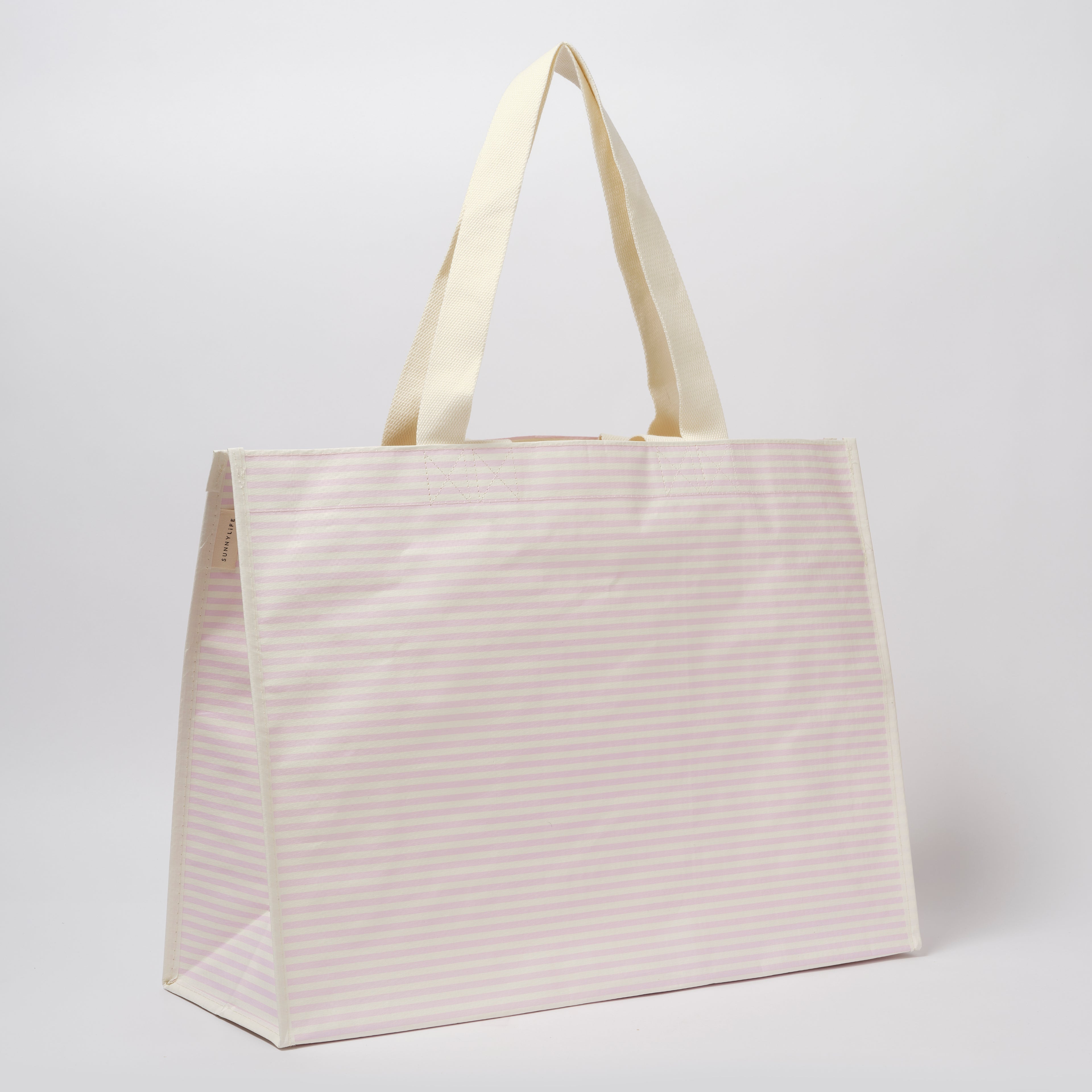 Lazy Days Beach Tote Bag - Pink Stripes