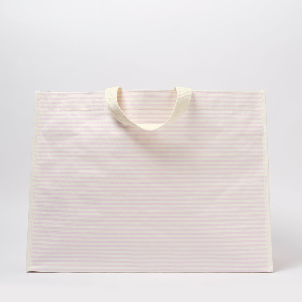 Lazy Days Beach Tote Bag - Pink Stripes