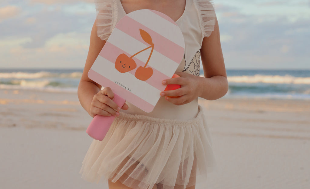 Raquettes De Plage A Scratch - Barbe A Papa/Cerises