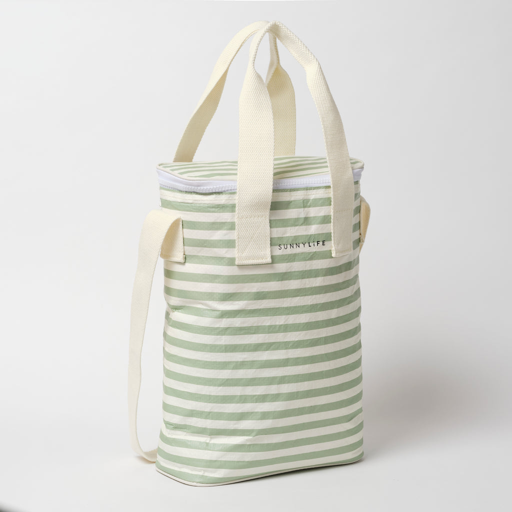 Bolso aislante ligero con rayas salvia La Palma