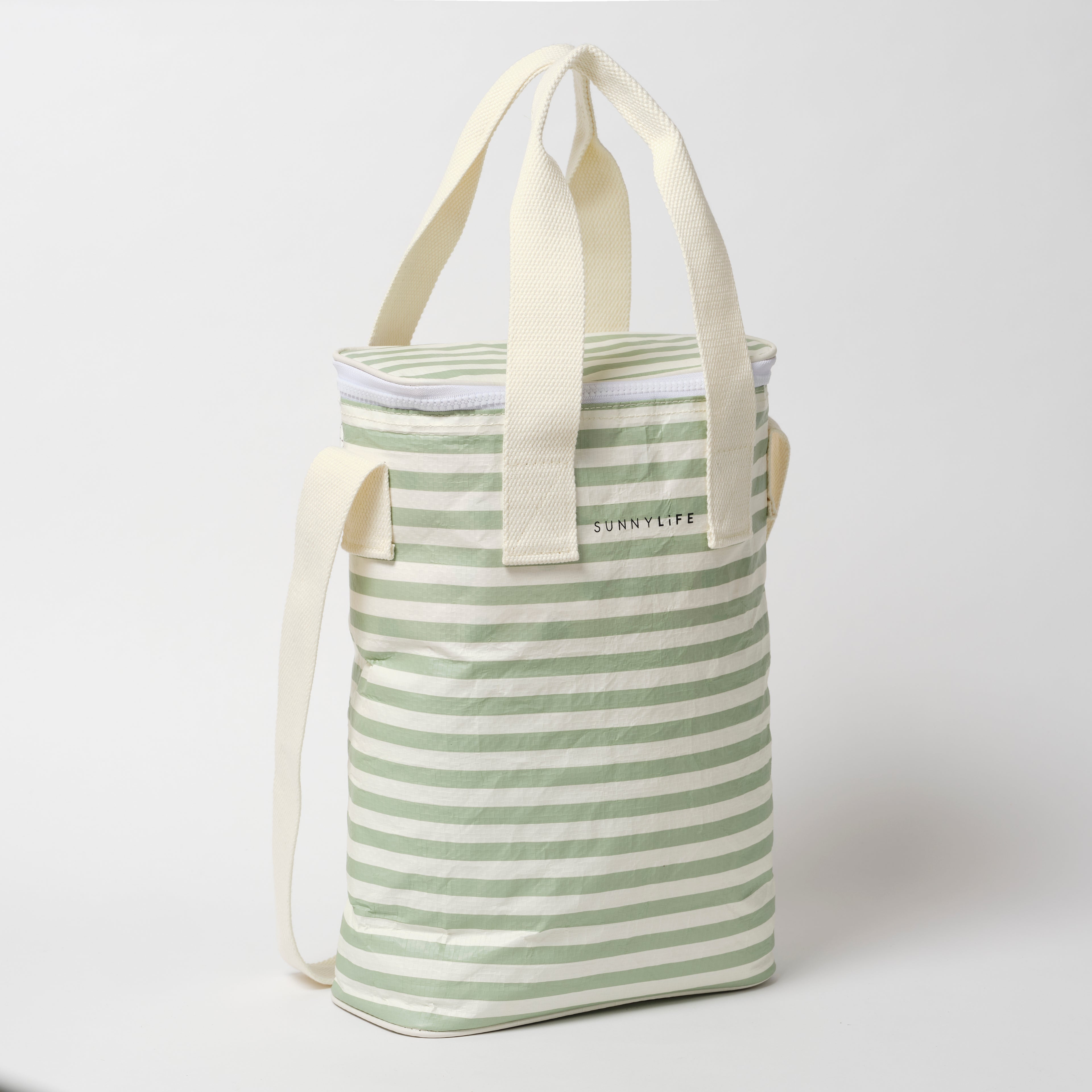 Bolso aislante ligero con rayas salvia La Palma