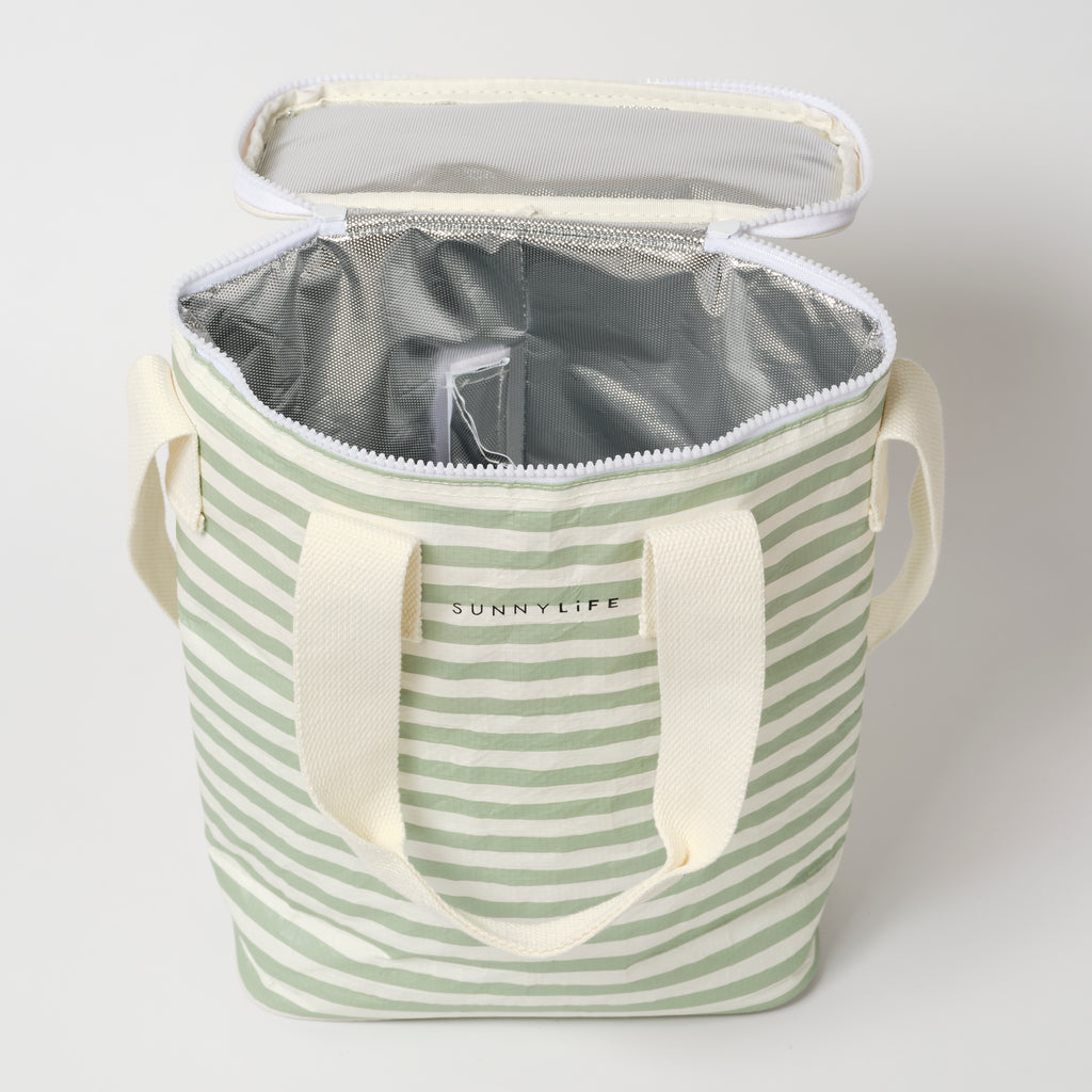 Bolso aislante ligero con rayas salvia La Palma