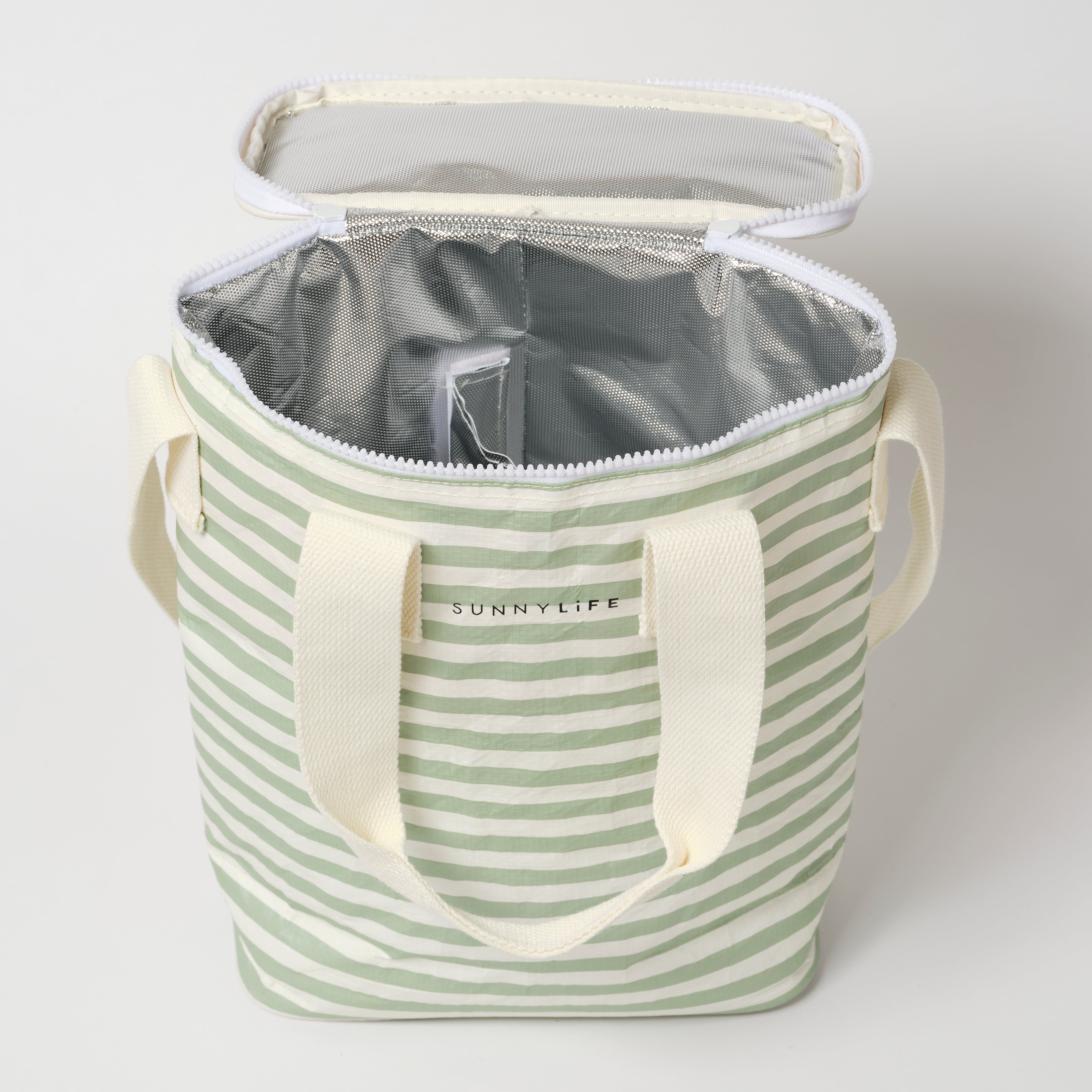 Bolso aislante ligero con rayas salvia La Palma