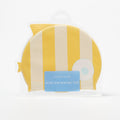 Gorro de Natación Infantil Finn El Pez Rayas Mostaza