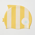 Gorro de Natación Infantil Finn El Pez Rayas Mostaza