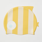 Gorro de Natación Infantil Finn El Pez Rayas Mostaza