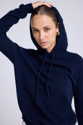 Sabrina Hooded Sweatshirt - Navy Blue