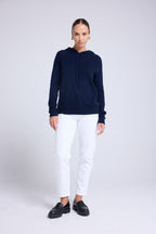 Sabrina Hooded Sweatshirt - Navy Blue