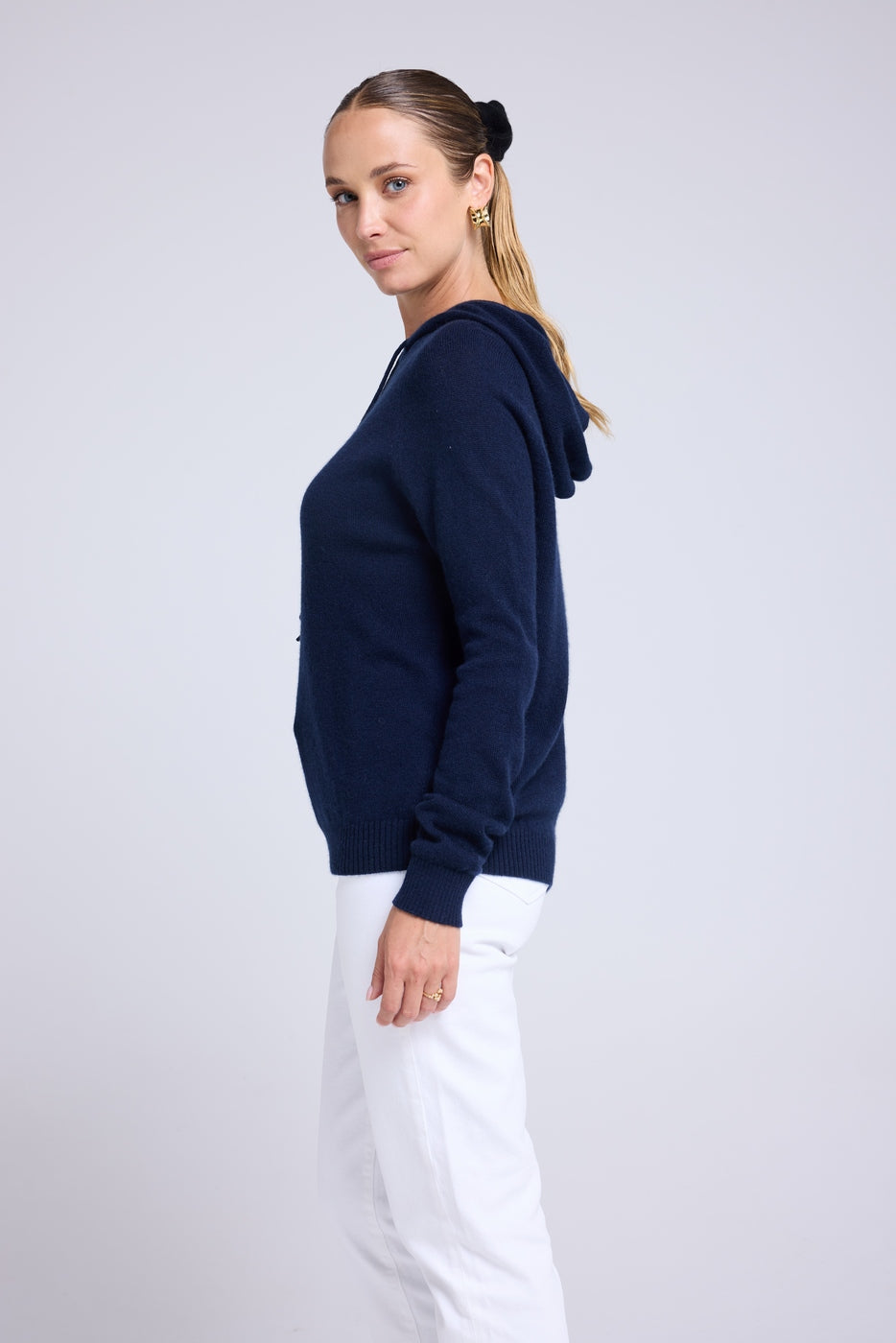 Sabrina Hooded Sweatshirt - Navy Blue