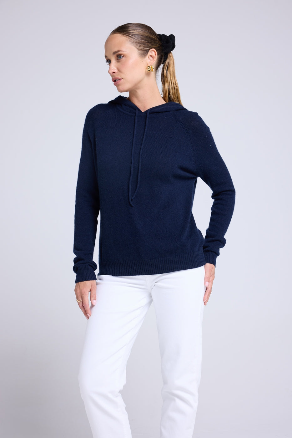 Sabrina Hooded Sweatshirt - Navy Blue