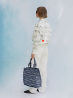 Amour Jacquard Denim Tote Bag