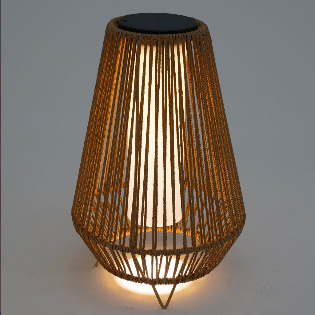 Salomea - Lanterne Solaire - Rotin - Beige